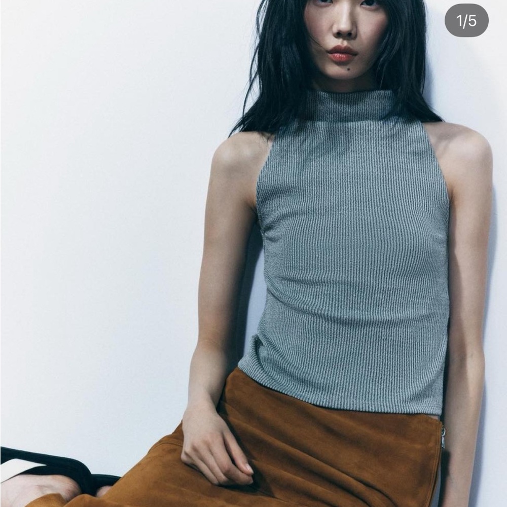 Zara - Tank Top - blue/silver
